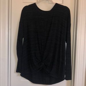 Long sleeve high low soft top